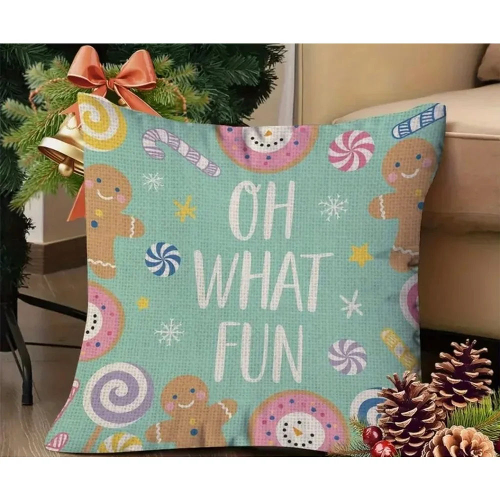 Accent Pillows One Size Pink Green Christmas Theme 20 inch